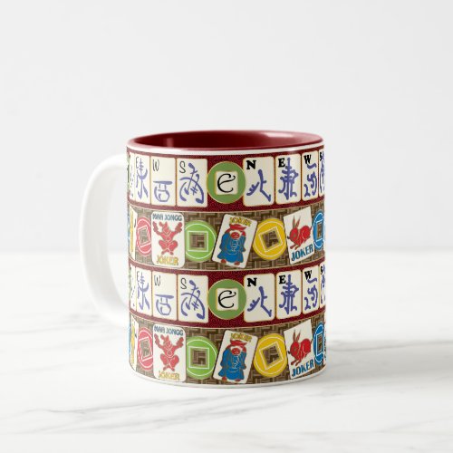 Mah Jongg Jokers and Winds Two_Tone Coffee Mug