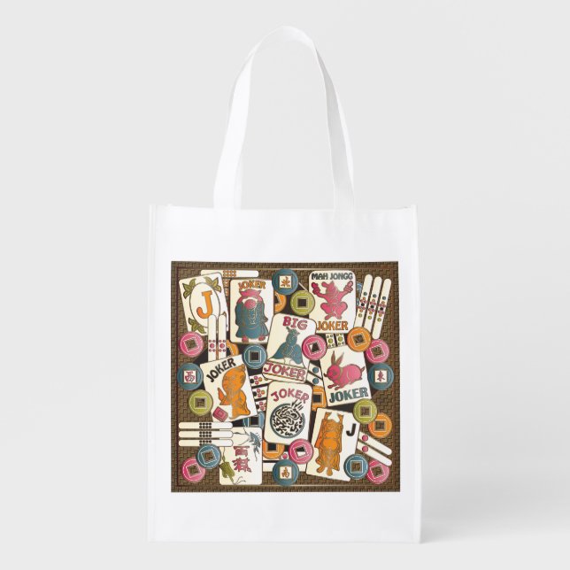 Mah Jongg Jokers Grocery Bag (Front)