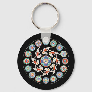 Mah Jongg Koi Round Keychain