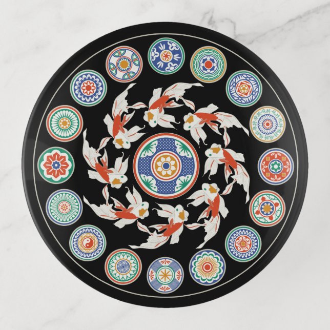 Mah Jongg Koi Trinket Tray (Front)