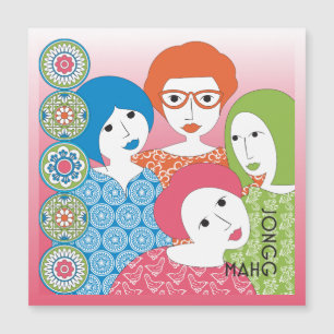 Mah Jongg Limerick Dots Magnet Card