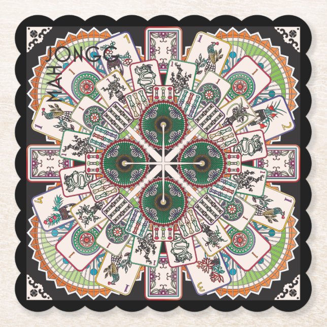 Mah Jongg Limerick Kong Coasters (Front)