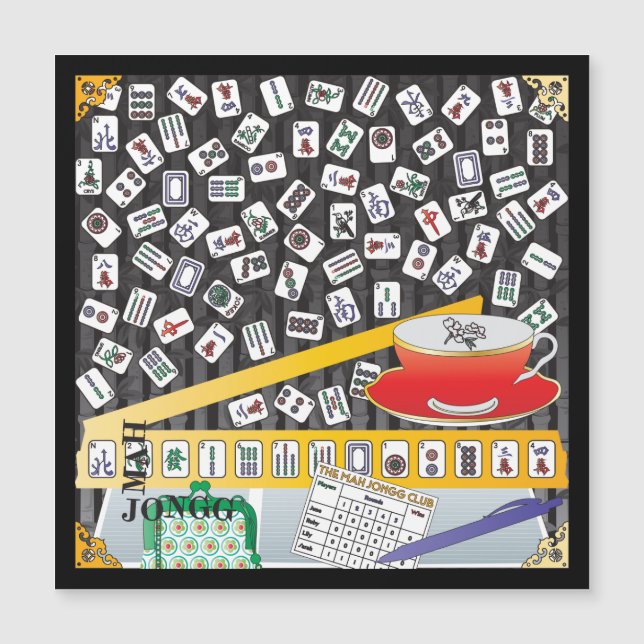 Mah Jongg Limerick Mahj Flat Magnet (Front)