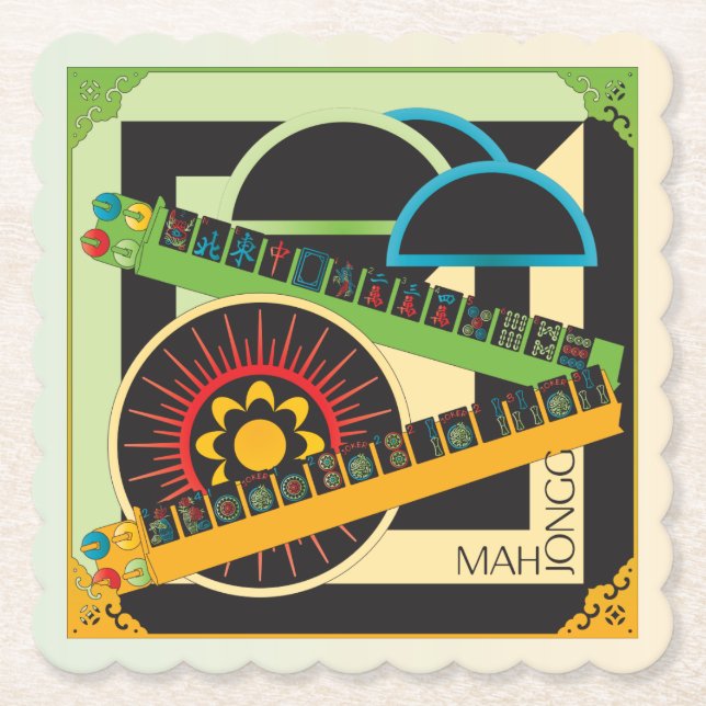 Mah Jongg Limerick Whine Coasters (Front)