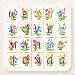 Mah Jongg Love Coaters Square Paper Coaster