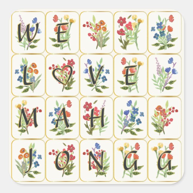 Mah Jongg Love Stickers (Front)