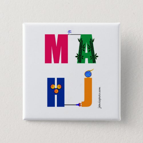 Mah Jongg MAHJ pin Button