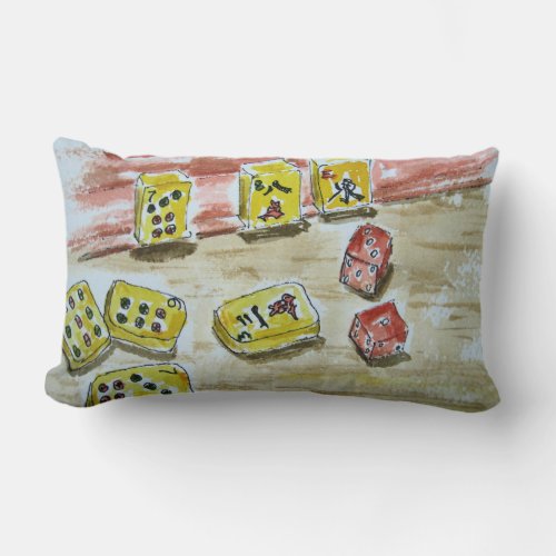 Mah Jongg mahjong Throw Pillow Lumbar 13 x 21