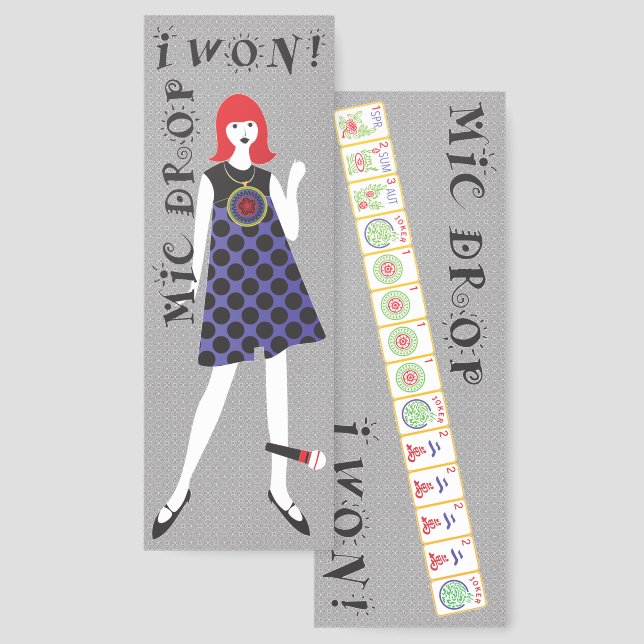 Mah Jongg Mic Drop Bookmark (Front & Back)