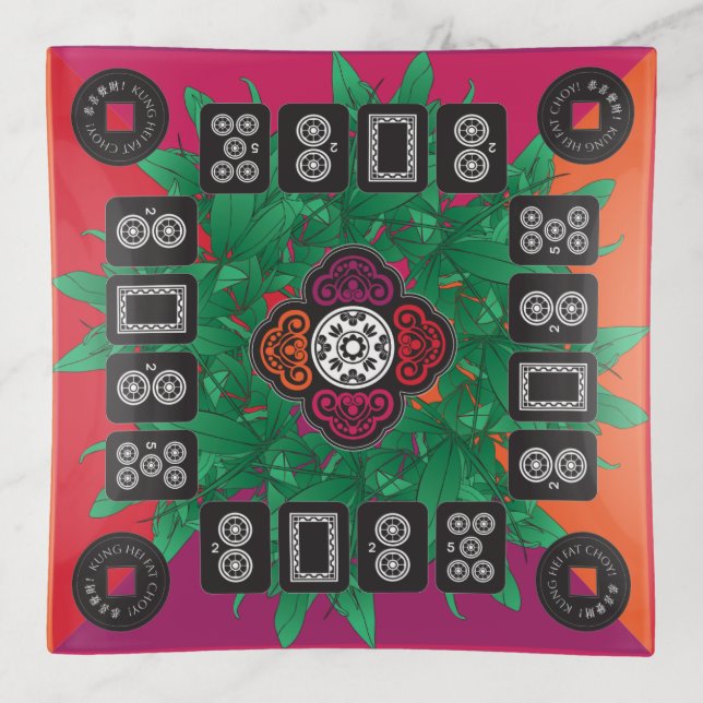Mah Jongg Money Tree 2025 Trinket Tray (Front)