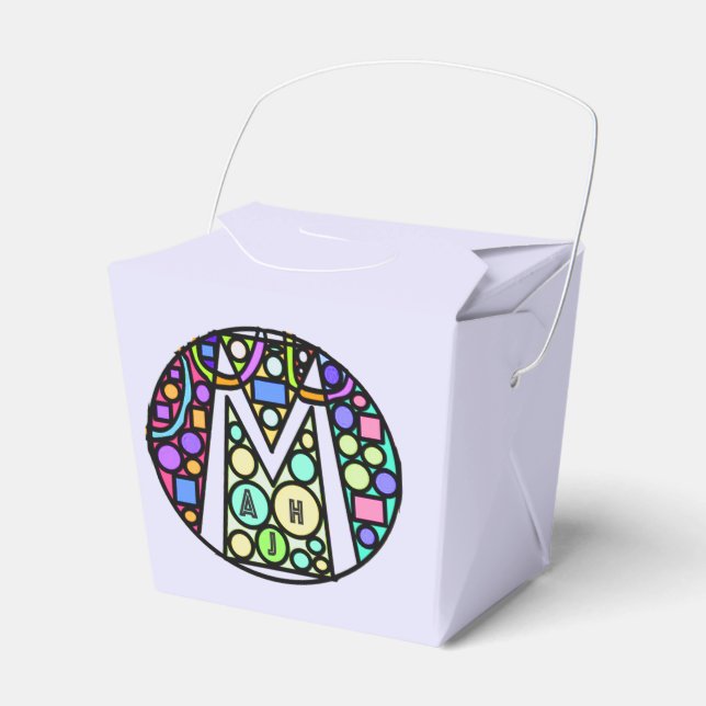 Mah Jongg Mosaic Favor Boxes (Front Side)