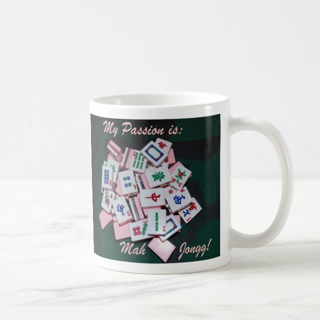 mah jongg mug- script coffee mug (Right)