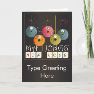 Mah Jongg New Years Holiday Card