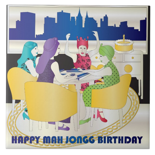 Mah Jongg New York Birthday Tile (Front)