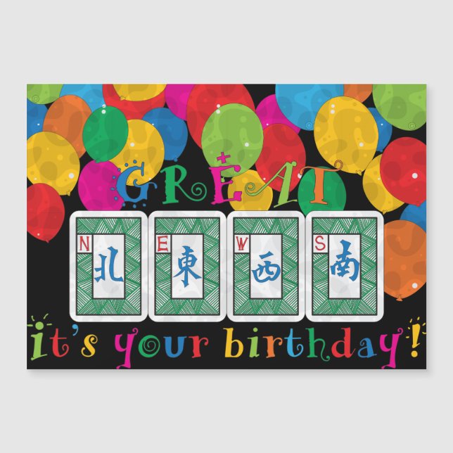 Mah Jongg NEWS Birthday Flat Magnet (Front)