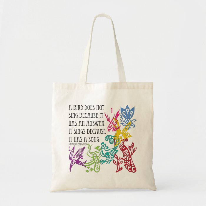 Mah Jongg One Bams Birds/Proverb Bag