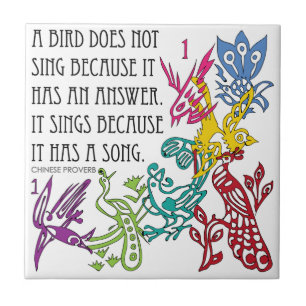 Mah Jongg One Bams Birds/Proverb Tile