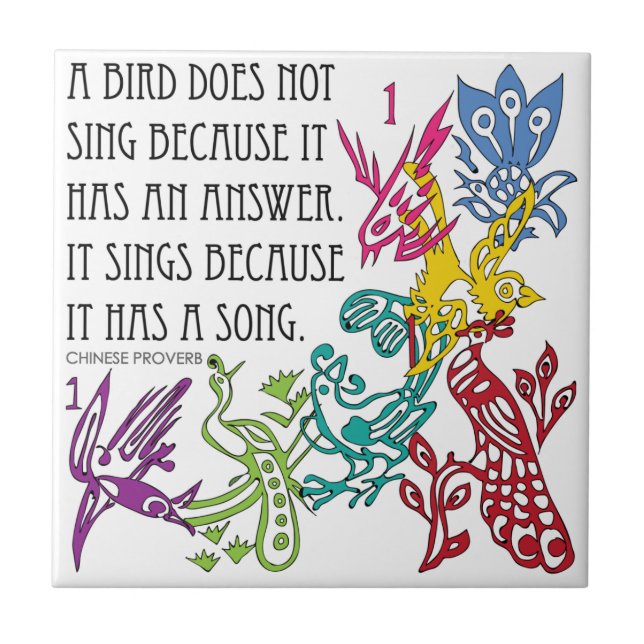 Mah Jongg One Bams Birds/Proverb Tile (Front)