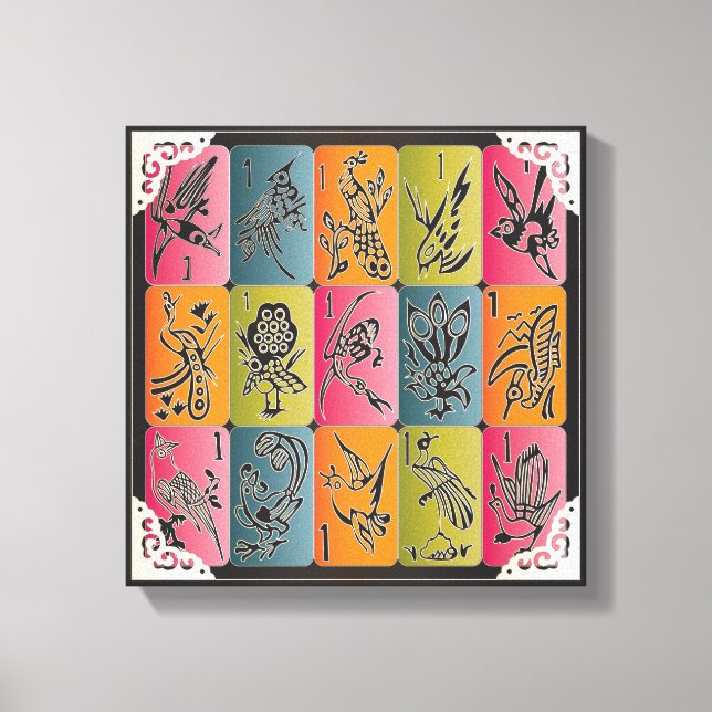 Mah Jongg One Bams Canvas Print (Front)