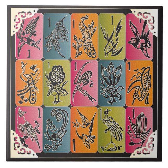 Mah Jongg One Bams Ceramic Tile (Front)