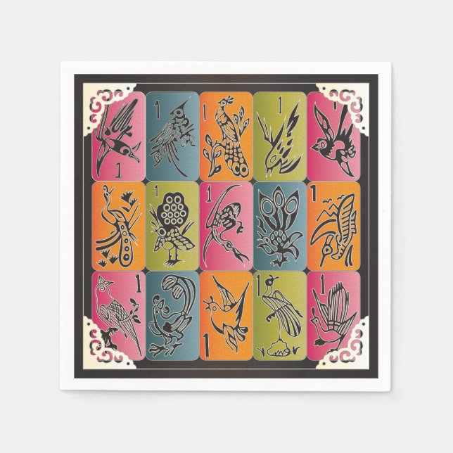 Mah Jongg One Bams Paper Napkins (Front)