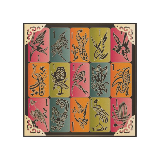 Mah Jongg One Bams Wood Wall Art (Front)