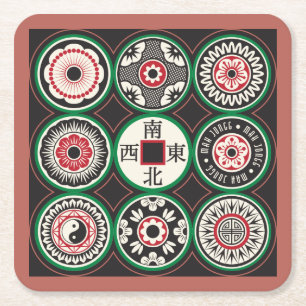 Mah Jongg One Dots Coin Coasters