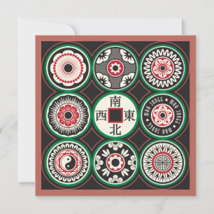Mah Jongg One Dots Coin Flat Card