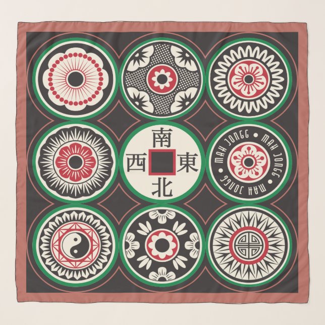 Mah Jongg One Dots Coin Scarf (Front)