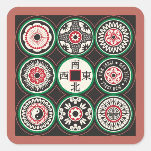 Mah Jongg One Dots Coin Stickers