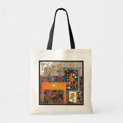 Mah Jongg Orange Table Tote Bag