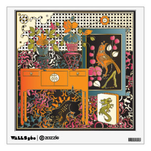 Mah Jongg Orange Table Wall Decal