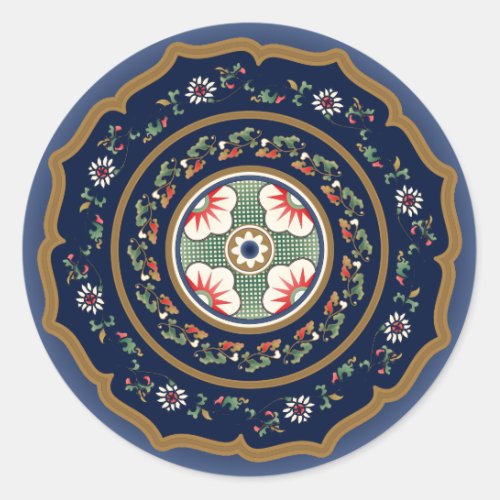 Mah Jongg Patterns Classic Round Sticker