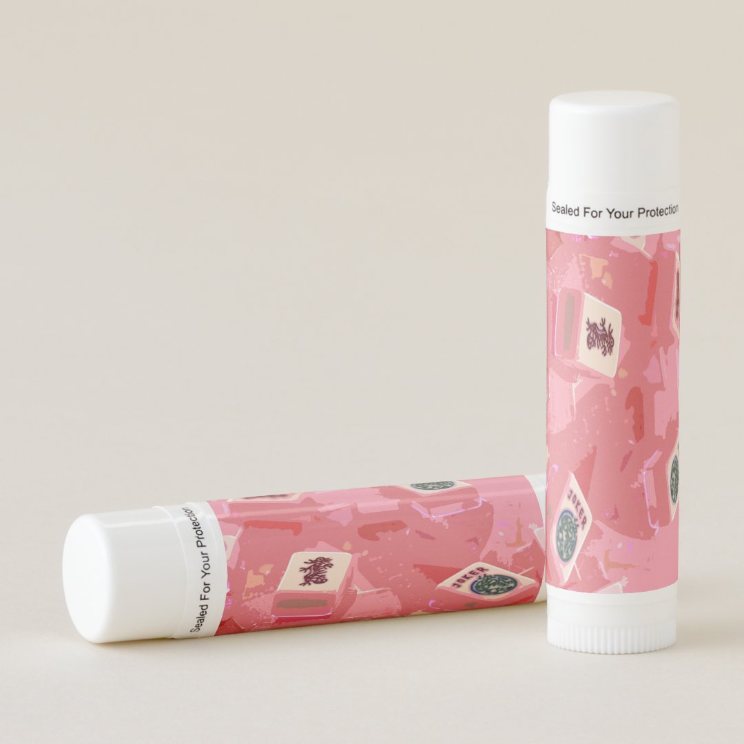 Mah Jongg Pink Tiles Lip Balm | Zazzle