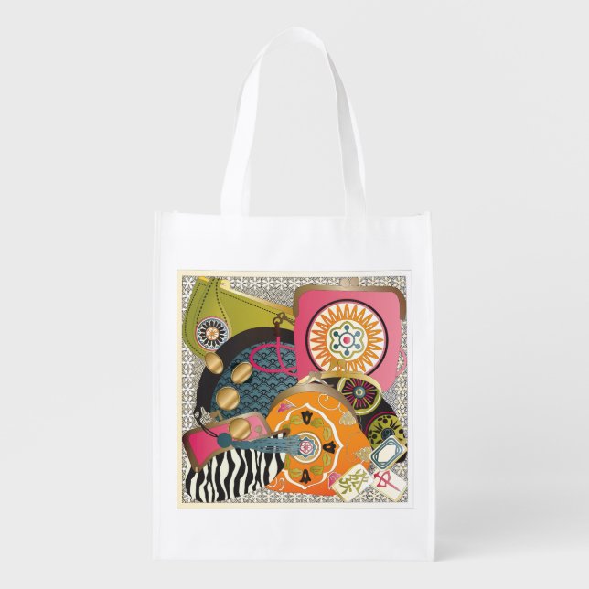 Mah Jongg Purses Grocery Bag (Front)