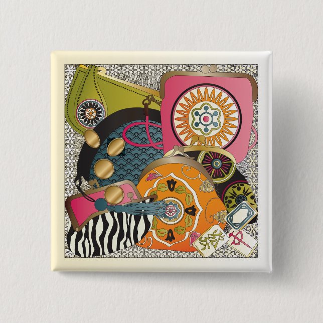Mah Jongg Purses Pinback Button (Front)
