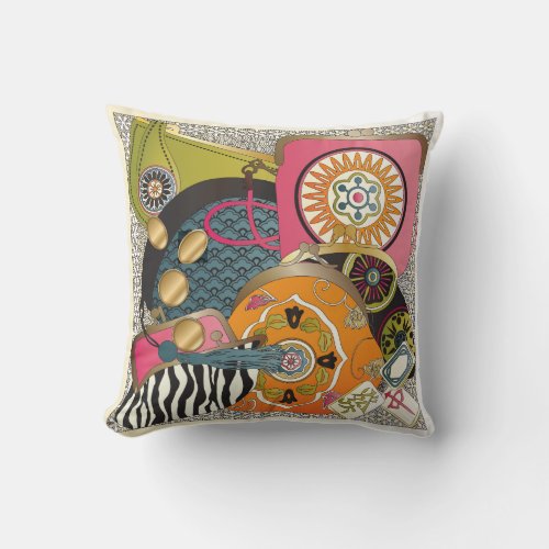 Mah Jongg Purses Throw Pillow