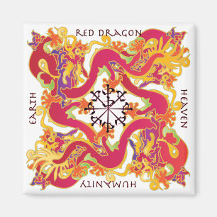 Mah Jongg Red Dragon Magnet