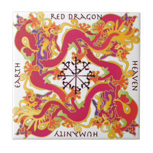 Mah Jongg Red Dragon Tile