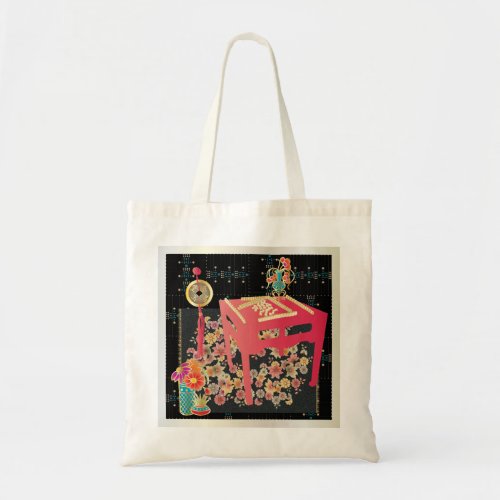 Mah Jongg Red Table Tote Bag