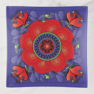 Mah Jongg Roses Trinket Tray