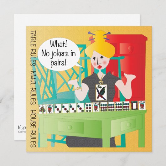 Mah Jongg Sayings No Jokers (Front/Back)