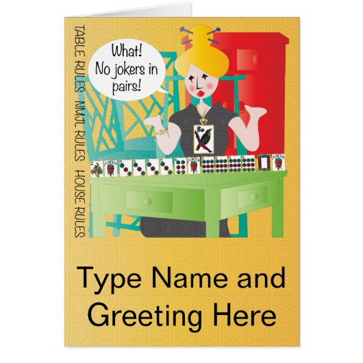 Mah Jongg Sayings No Jokers Cards (Front)