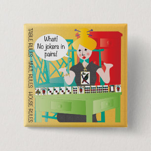 Mah Jongg Sayings No Jokers Pinback Button