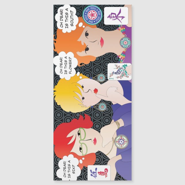 Mah Jongg Sayings Oh Dear Flat Magnet (Front)