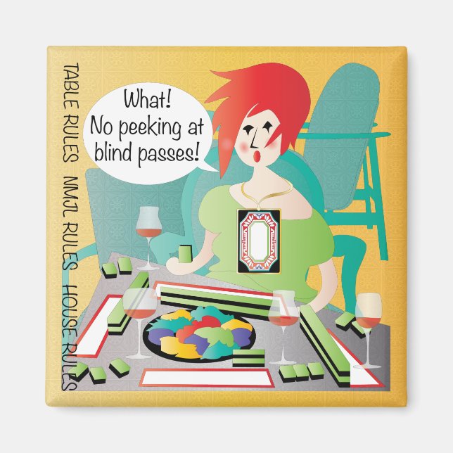 Mah Jongg Sayings Peek Pass Magnet (Front)