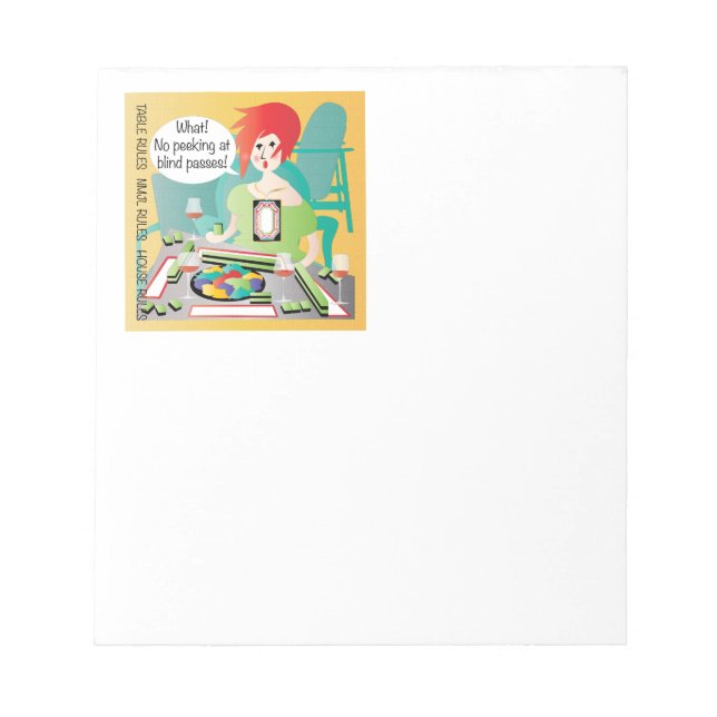 Mah Jongg Sayings Peek Pass Notepad (Front)