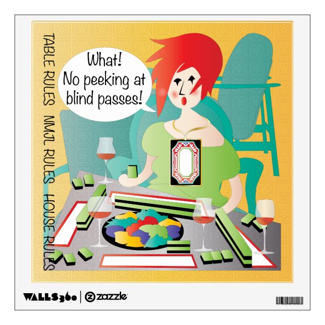 Mah Jongg Sayings Peek Pass Wall Decal (Front)