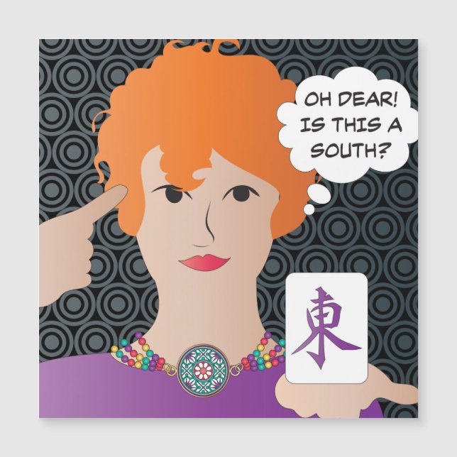 Mah Jongg Sayings Winds Magnet Card (Front)