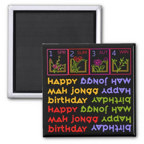 Mah Jongg Seasons Birthday Magnet